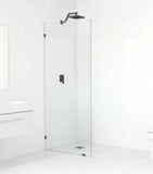 Fully Installed Matte Black Belle Fixed Walk in Panel