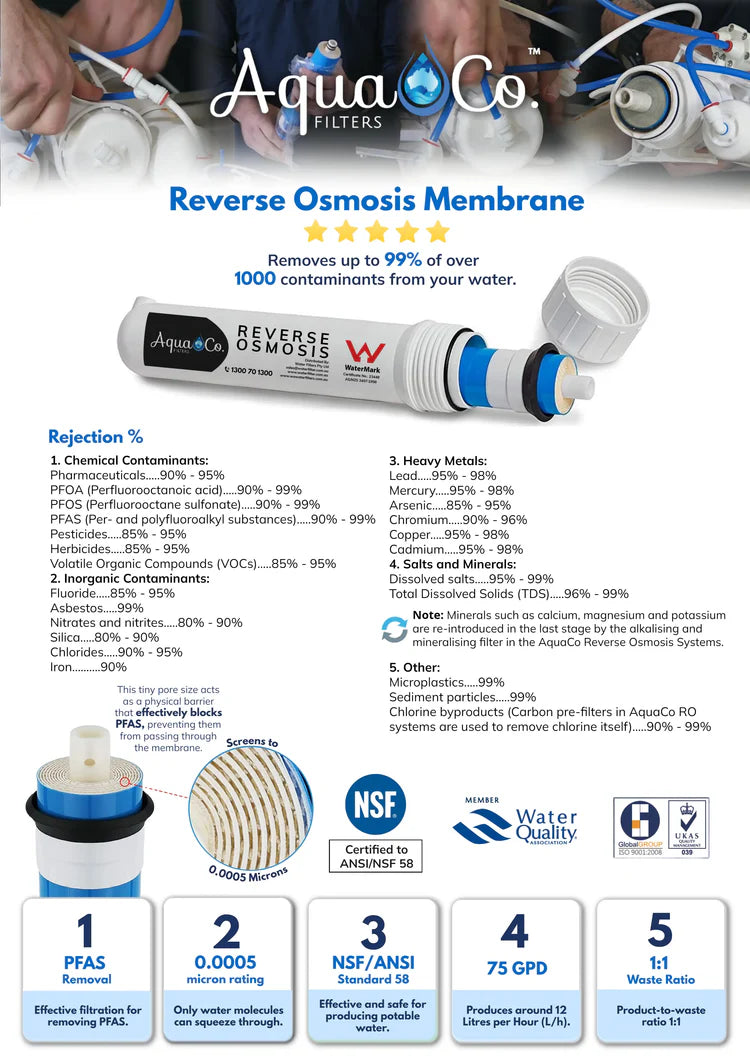 AquaCo Premium PFAS Whole House Water Filter System W/ ROCOMP Reverse Osmosis