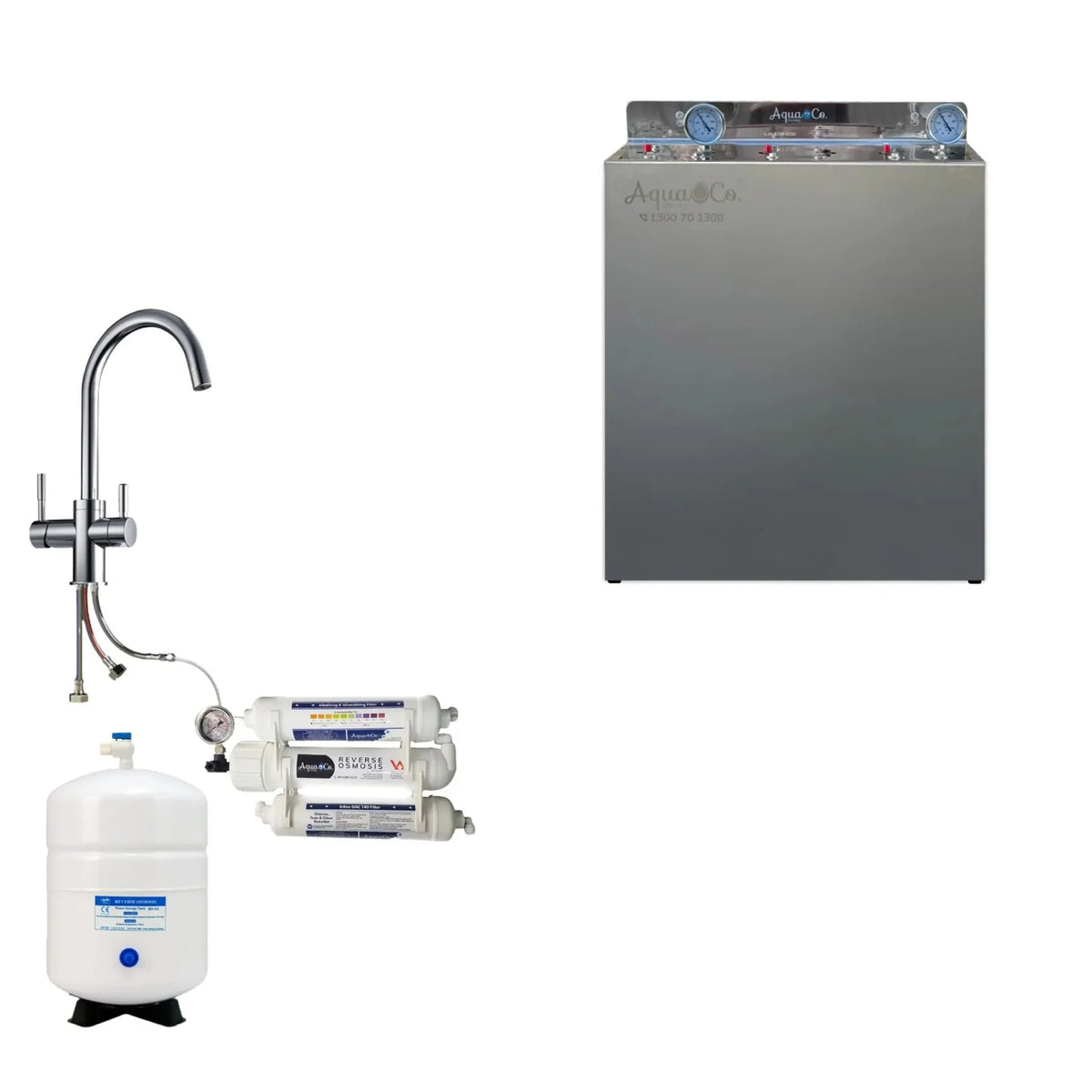 AquaCo Premium PFAS Whole House Water Filter System W/ ROCOMP Reverse Osmosis