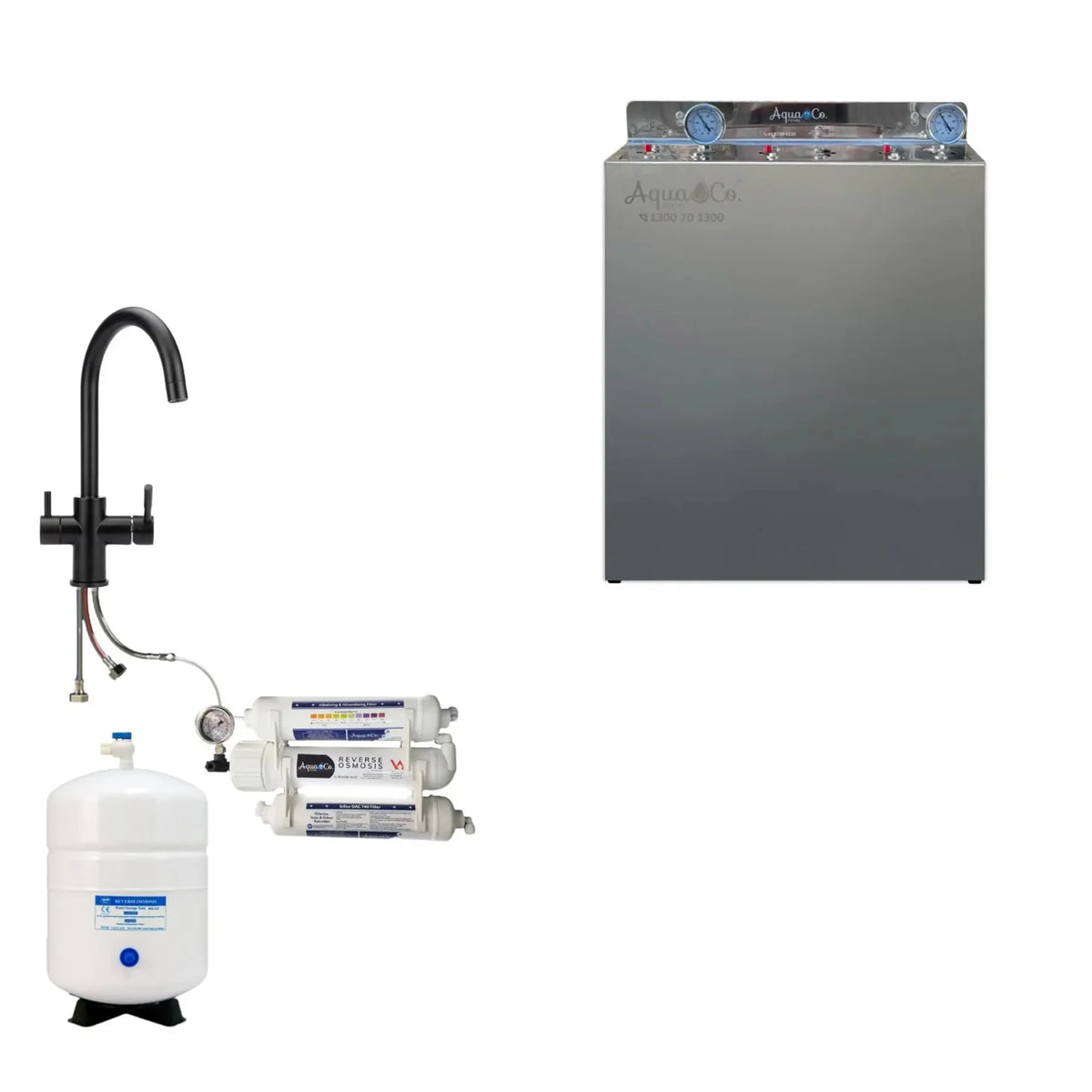 AquaCo Premium PFAS Whole House Water Filter System W/ ROCOMP Reverse Osmosis
