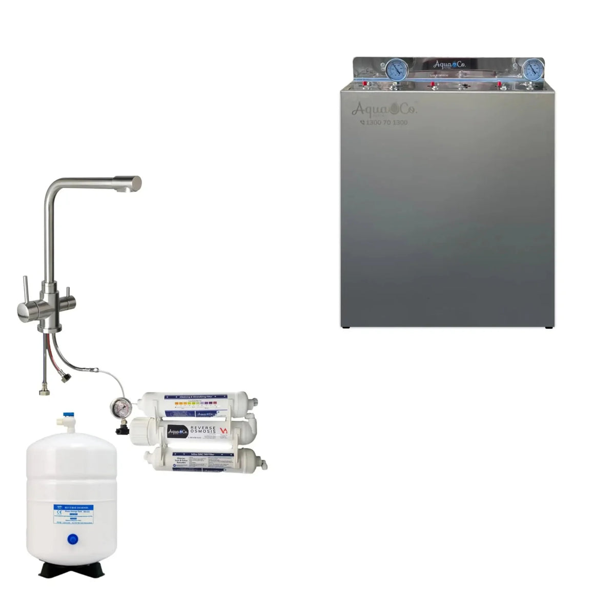 AquaCo Premium PFAS Whole House Water Filter System W/ ROCOMP Reverse Osmosis