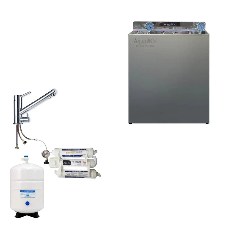 AquaCo Premium PFAS Whole House Water Filter System W/ ROCOMP Reverse Osmosis