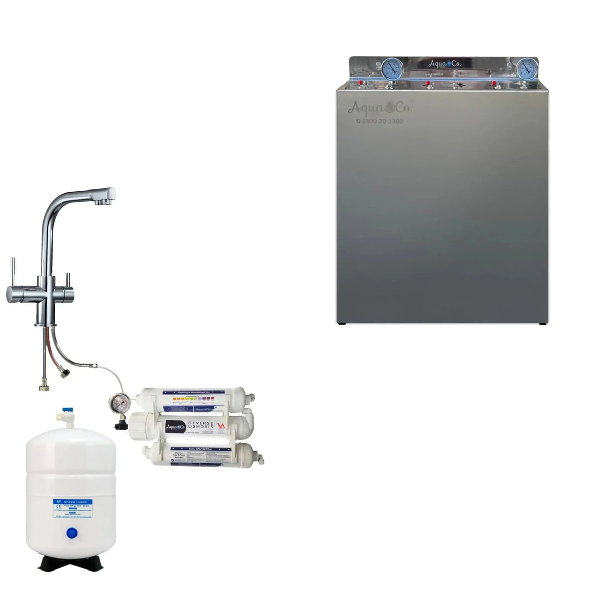 AquaCo Premium PFAS Whole House Water Filter System W/ ROCOMP Reverse Osmosis