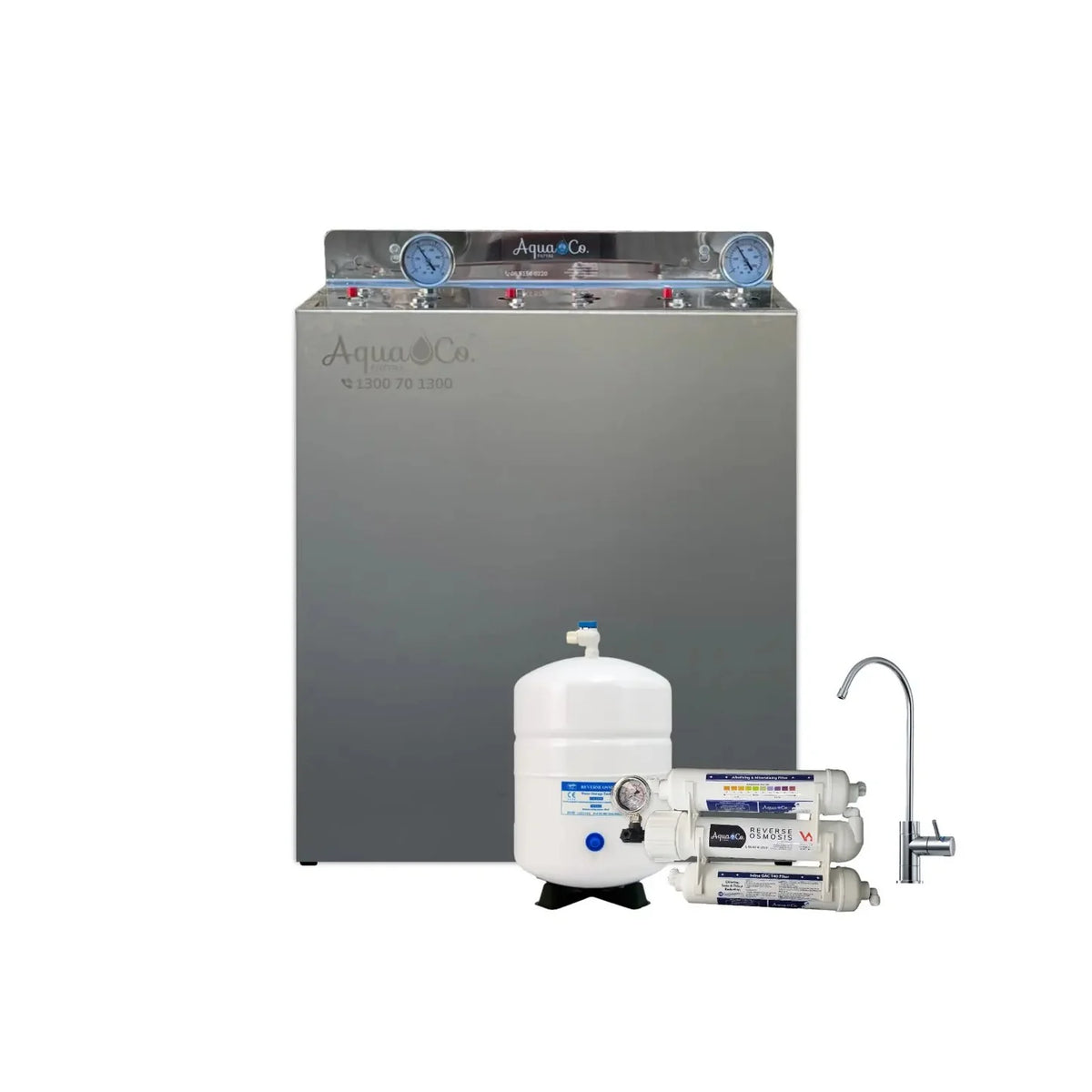 AquaCo Premium PFAS Whole House Water Filter System W/ ROCOMP Reverse Osmosis