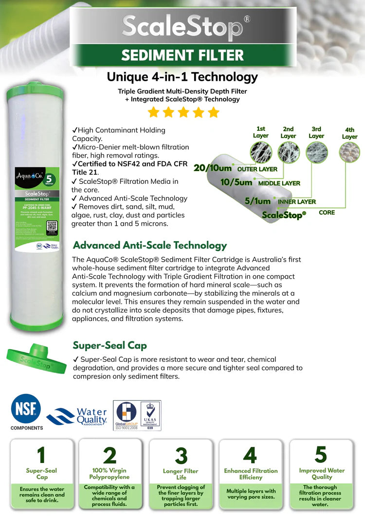 AquaCo Premium PFAS Whole House Water Filter System W/ ROCOMP Reverse Osmosis