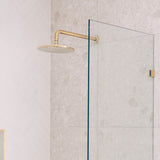 Fully Installed Brushed Brass Belle Fixed Walk in Panel