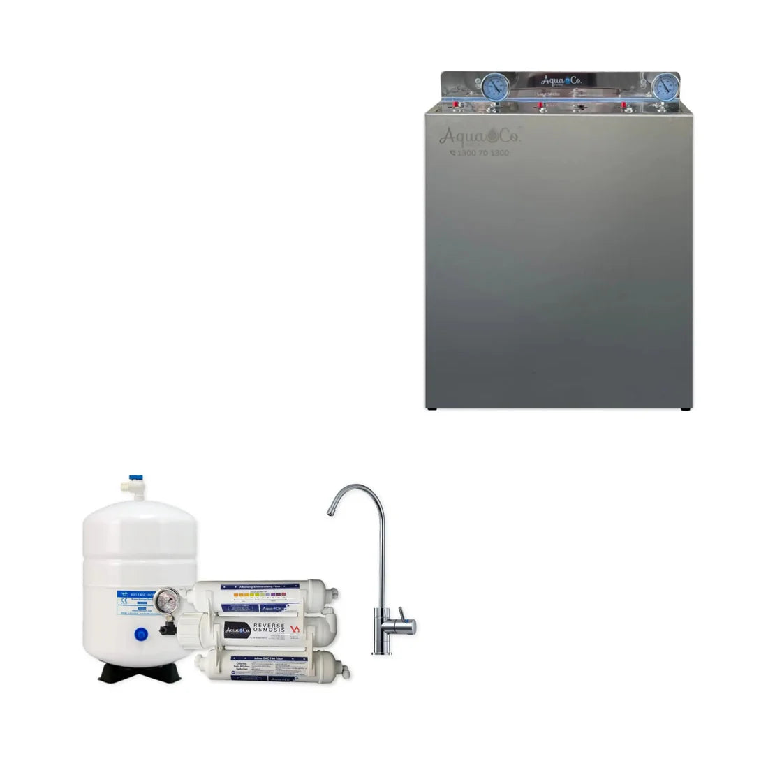 AquaCo Premium PFAS Whole House Water Filter System W/ ROCOMP Reverse Osmosis