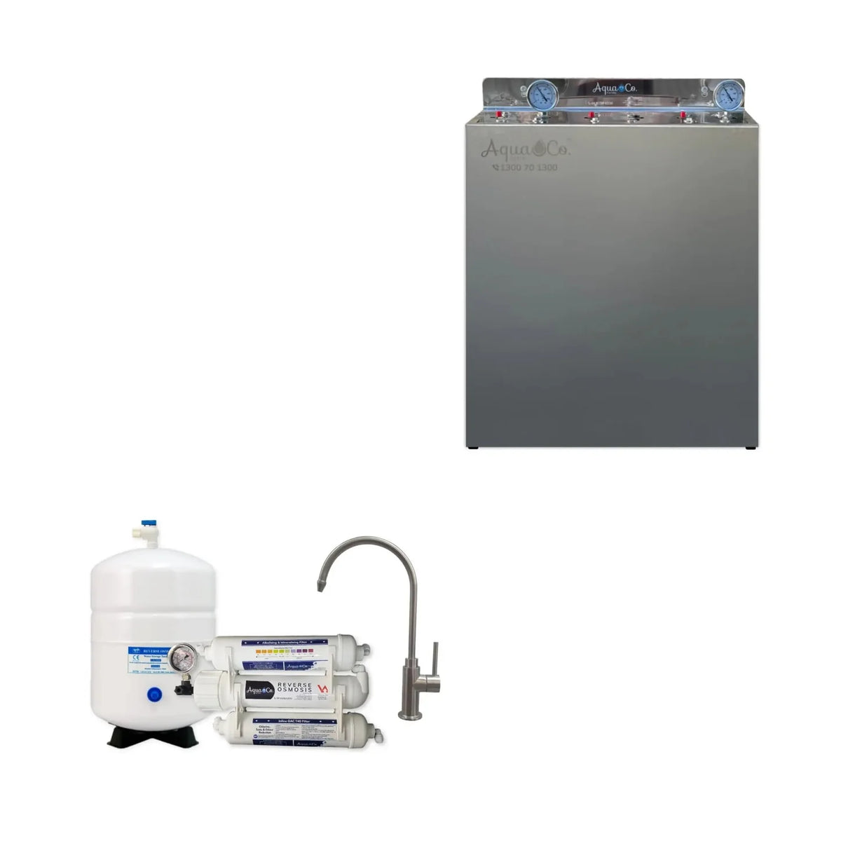 AquaCo Premium PFAS Whole House Water Filter System W/ ROCOMP Reverse Osmosis