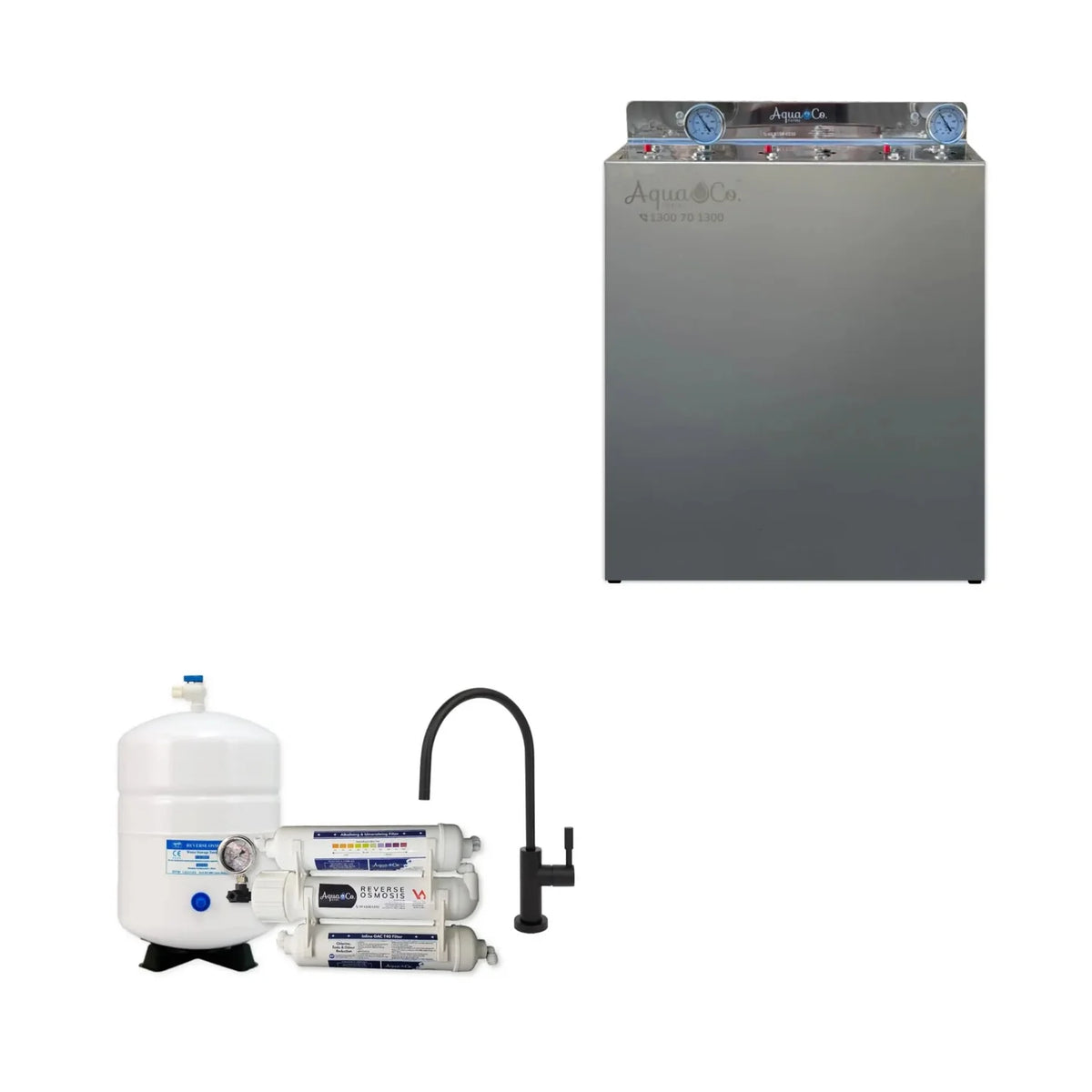 AquaCo Premium PFAS Whole House Water Filter System W/ ROCOMP Reverse Osmosis
