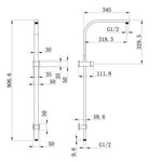 Qube 2 in 1 Shower with Rail