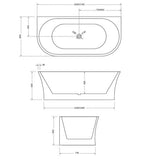 Lea Back to Wall Free Standing Bath