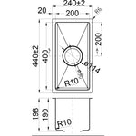 Square Undermount Sink 200 x 400