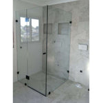 Matte Black Frameless Pivot Door Shower Screen