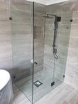 Matte Black Frameless Pivot Door Shower Screen