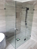 Matte Black Frameless Pivot Door Shower Screen