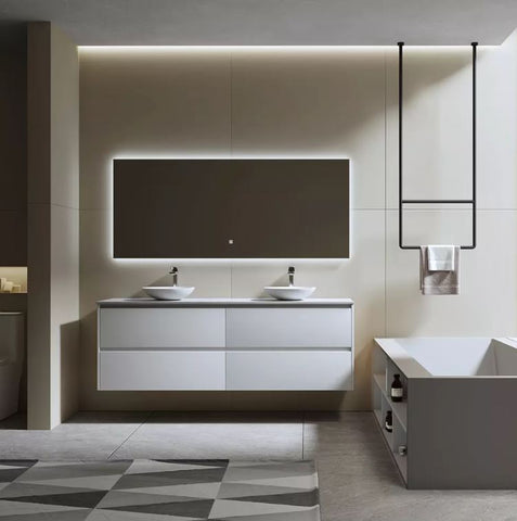 Kali Gloss White Wall Hung Vanity 1800mm Double Basin