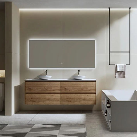 Kali Vintage Oak Wall Hung Vanity 1800mm Double Basin