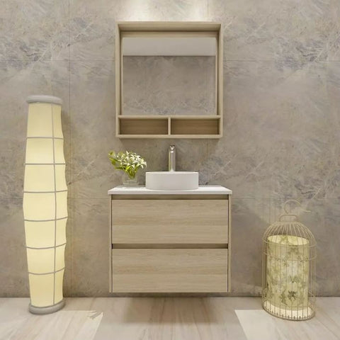 Kali Light Oak Wall Hung Vanity 750mm