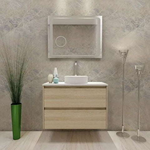 Kali Light Oak Wall Hung Vanity 900mm