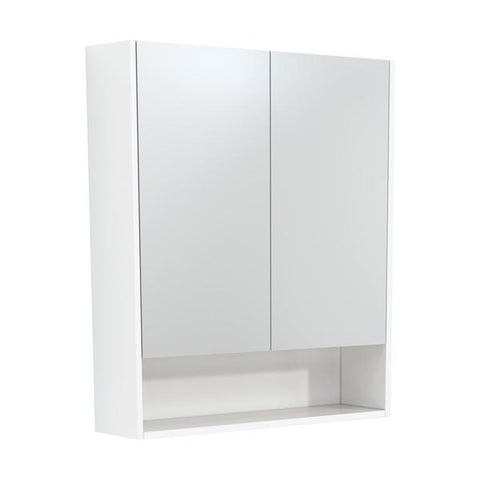 750 Mirror Cabinet with Shelf White Gloss