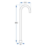 Levier Floor Standing Bath Filler Brushed Brass